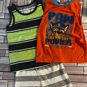 Boys 4T 2 Tanks & Shorts Summer Bundle